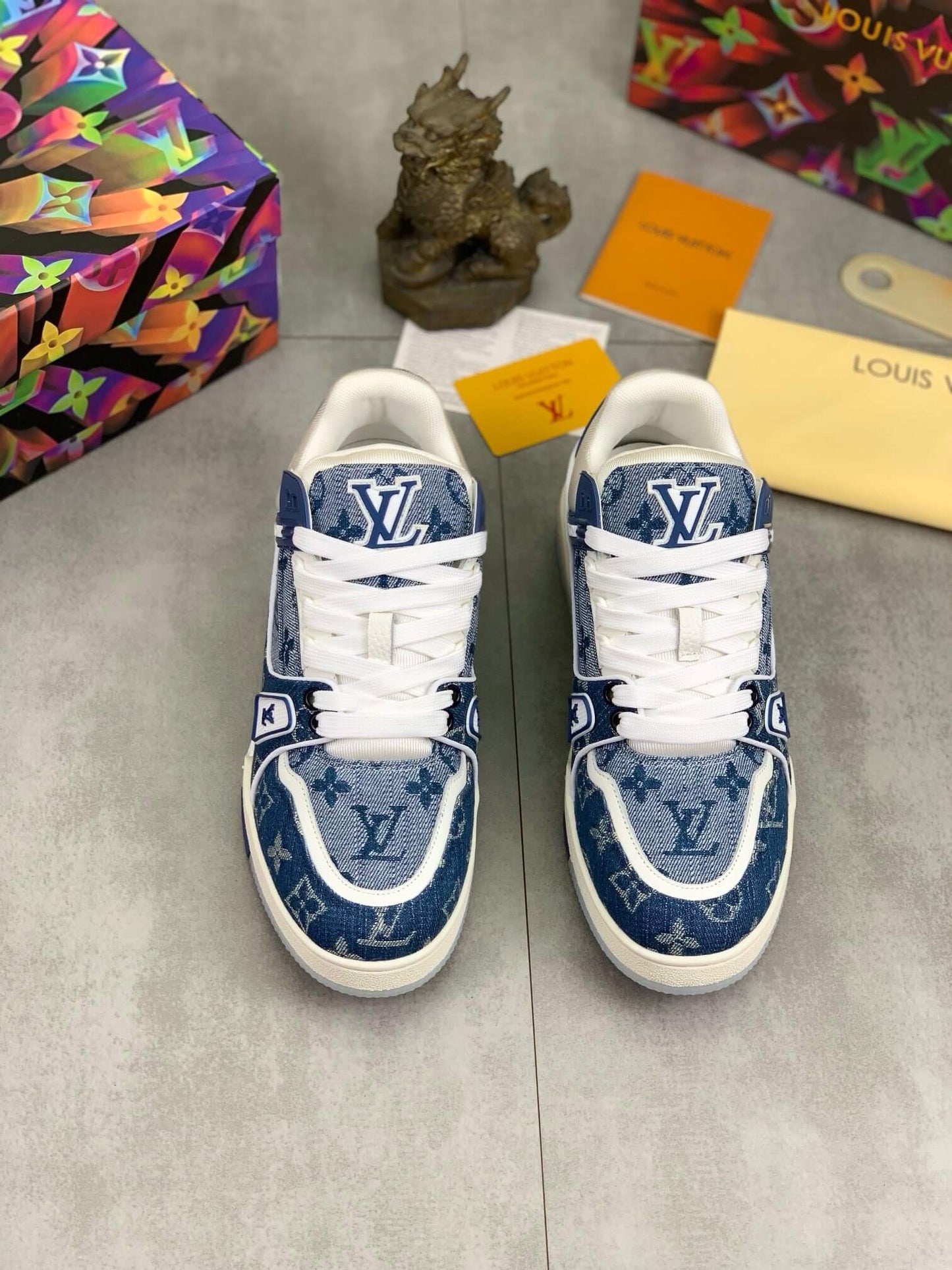 Blue Classic Jacquard Sneakers