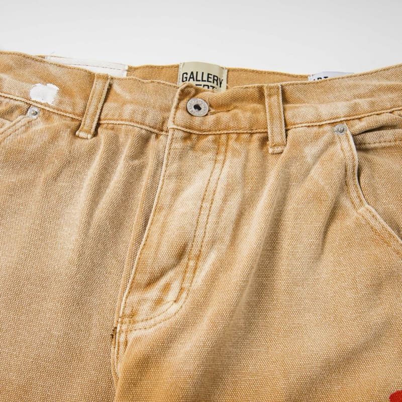 Yellow Graffiti Splash Paint Washed Denim Pants