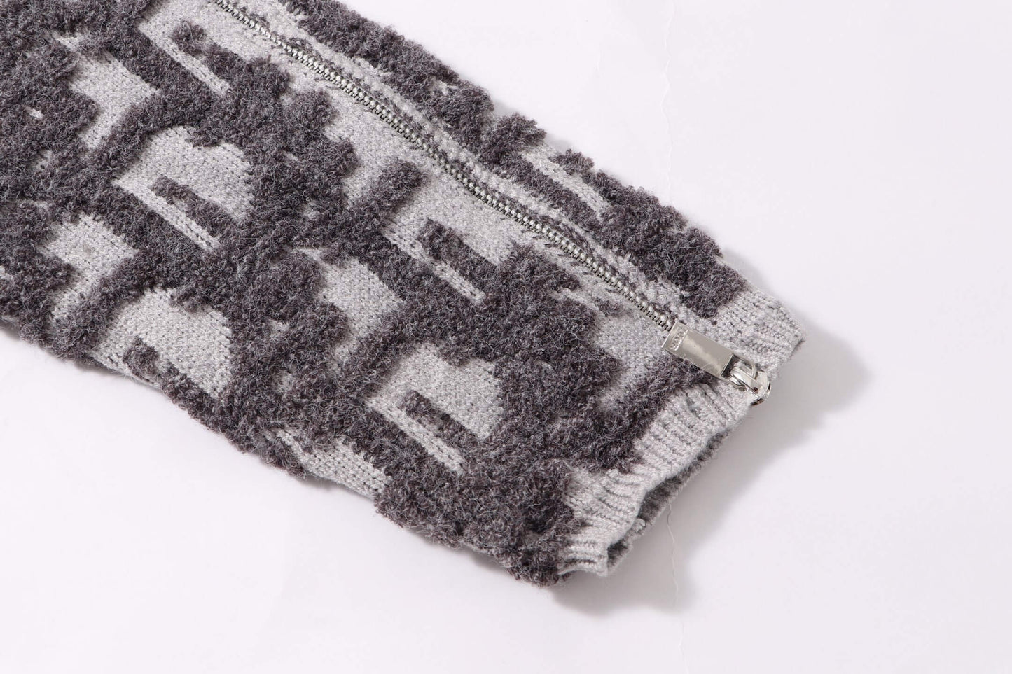 3D Jacquard Zippe Sweater