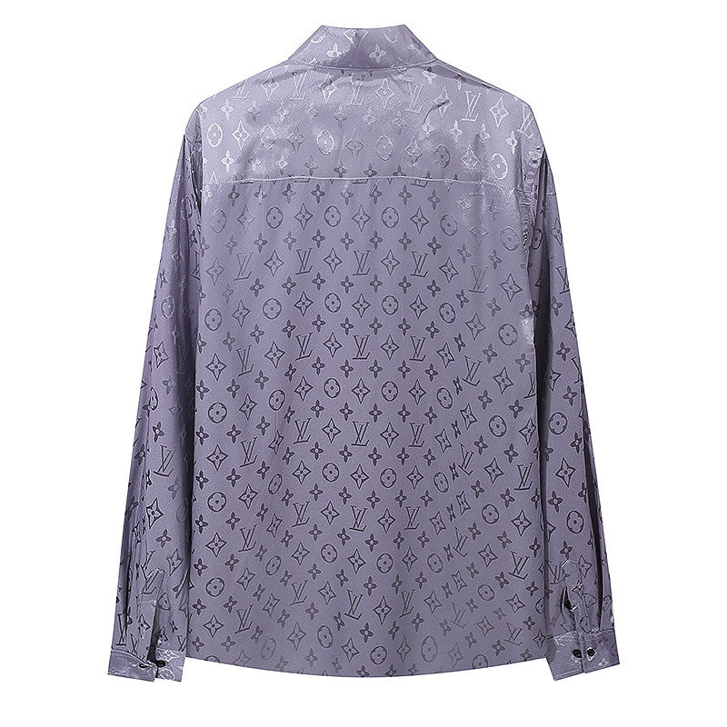 Nouvelle chemise à manches longues en soie