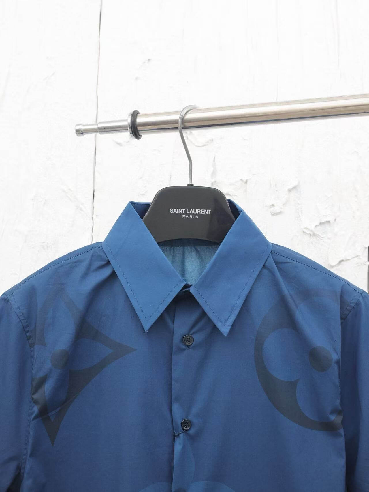 Blue Button-Up Short Sleeve T-Shirt