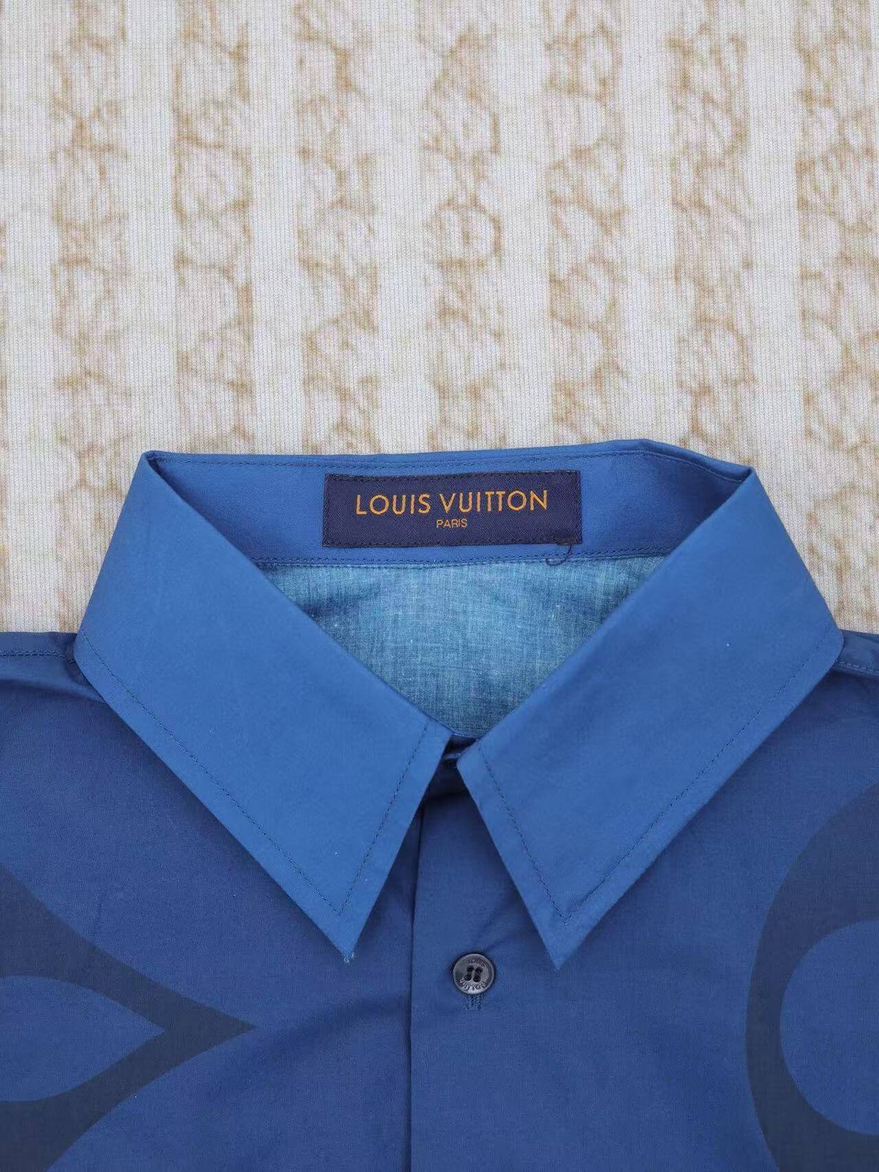Blue Button-Up Short Sleeve T-Shirt