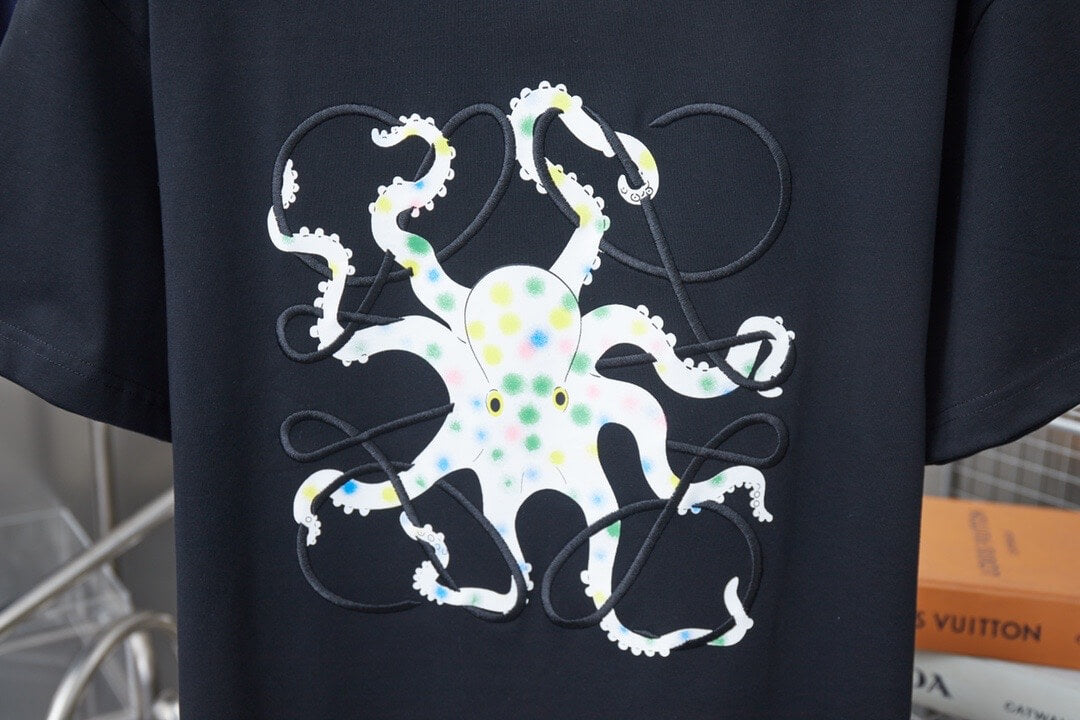 T-shirt brodé poulpe