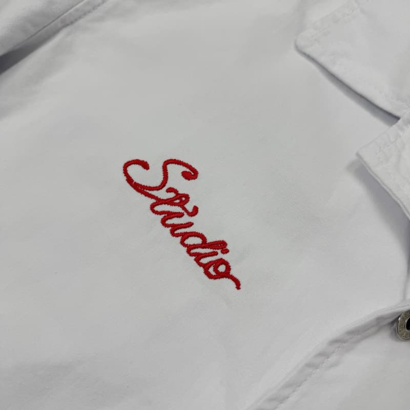 2025 White Embroidered Denim T-Shirt