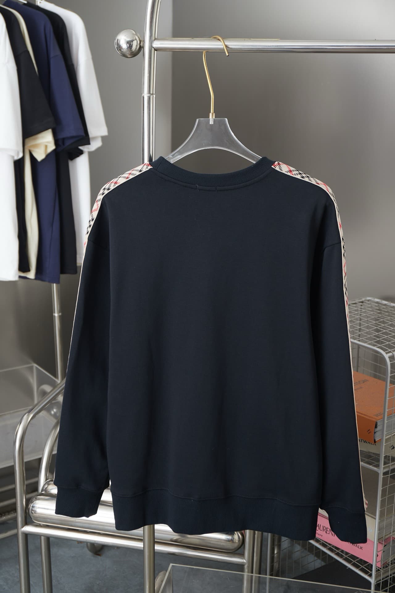 Plaid Ribbon Embroidered War Horse Sweatshirt
