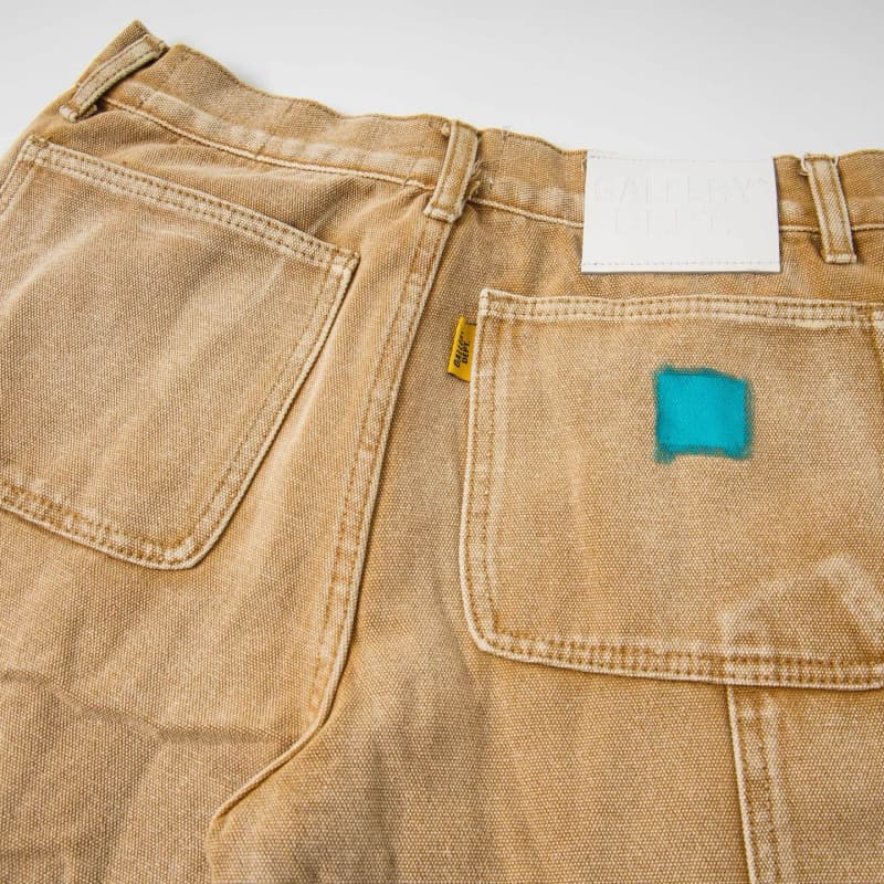 Yellow Graffiti Splash Paint Washed Denim Pants