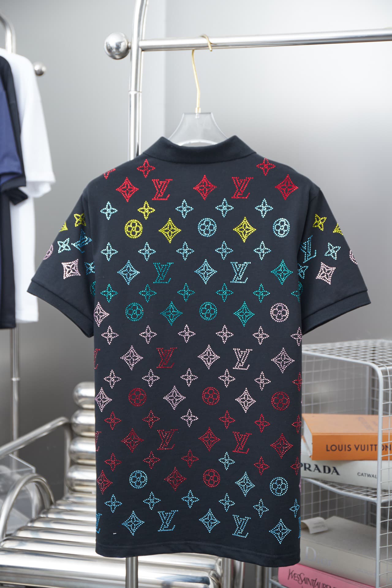 2025 New All-over Crystal Rhinestone Polo Shirt