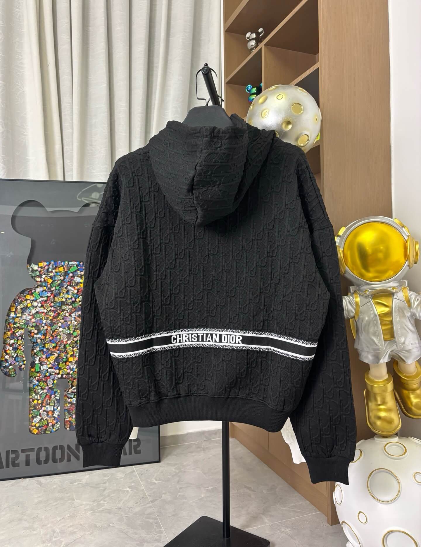 All-Over Embossed Print Hoodie