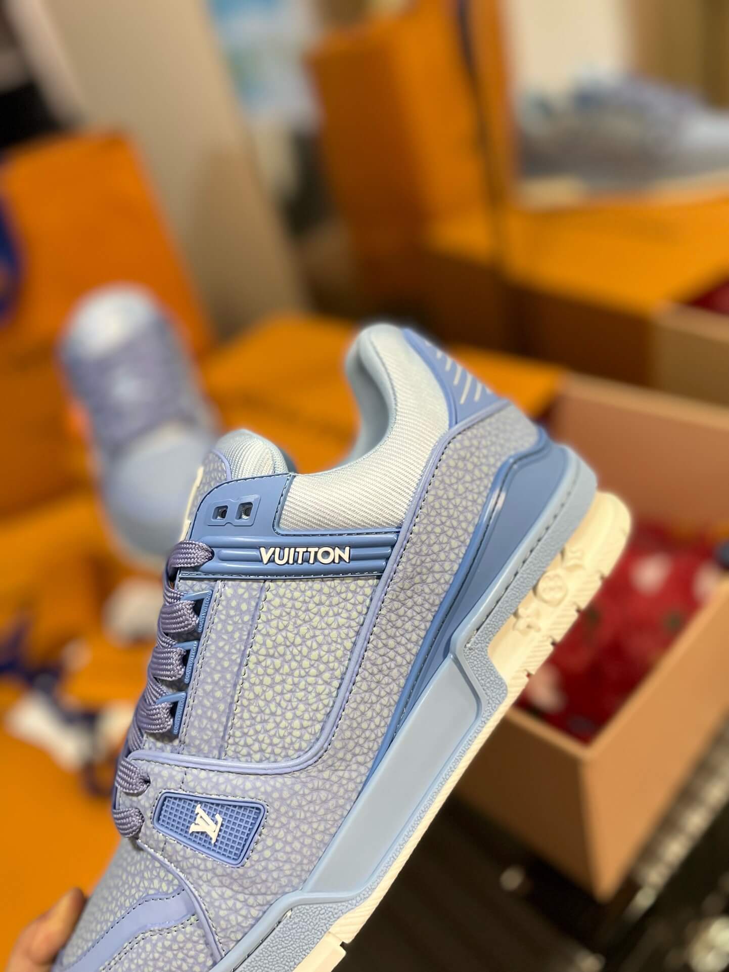 Blue Leather Sport Sneaker