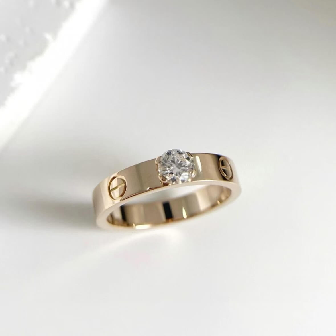 Classic Slim Shank Solitaire Diamond Ring