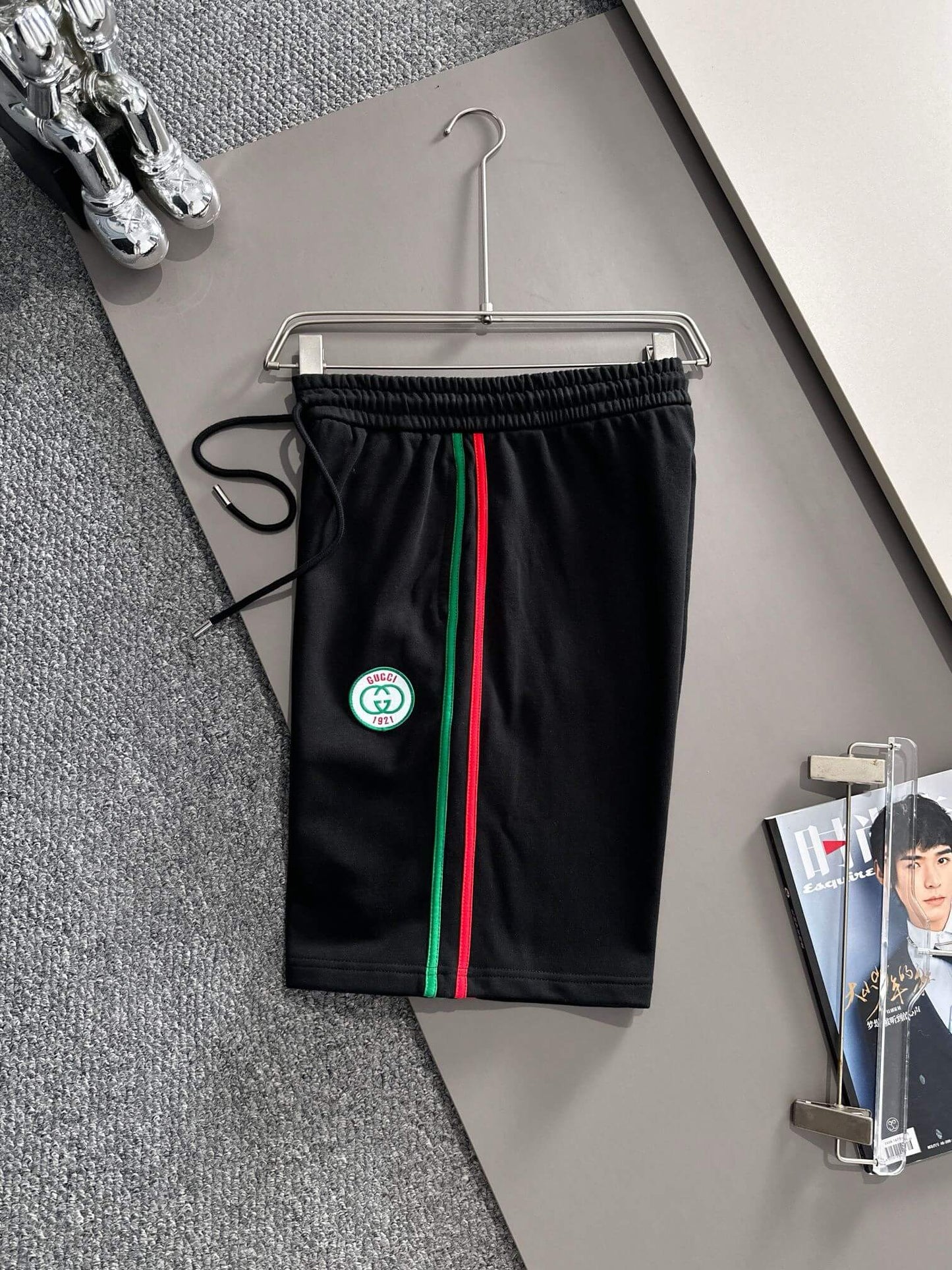 Striped Embroidered Shorts