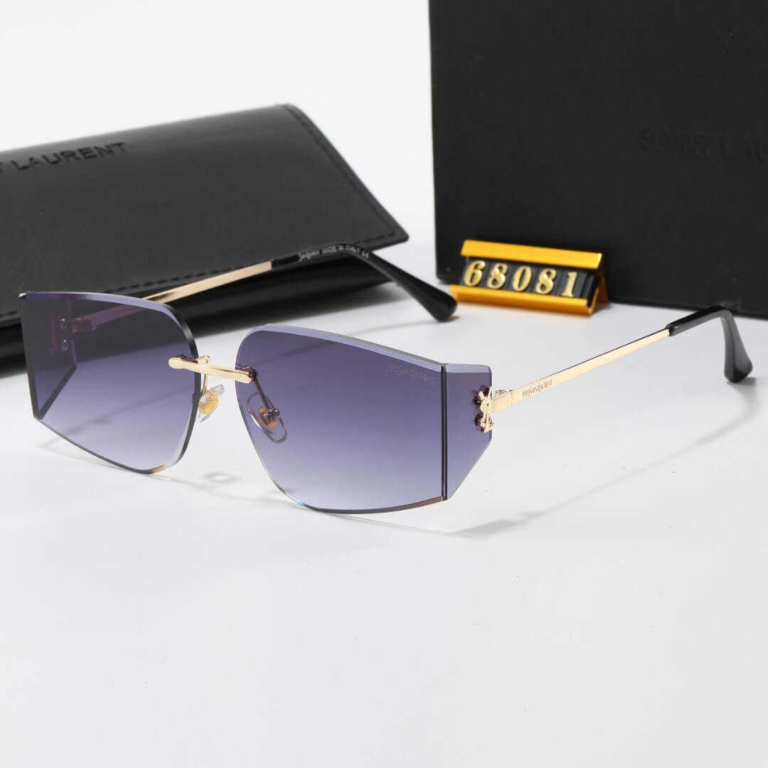 Lunettes de soleil modernes sans monture de forme irrégulière