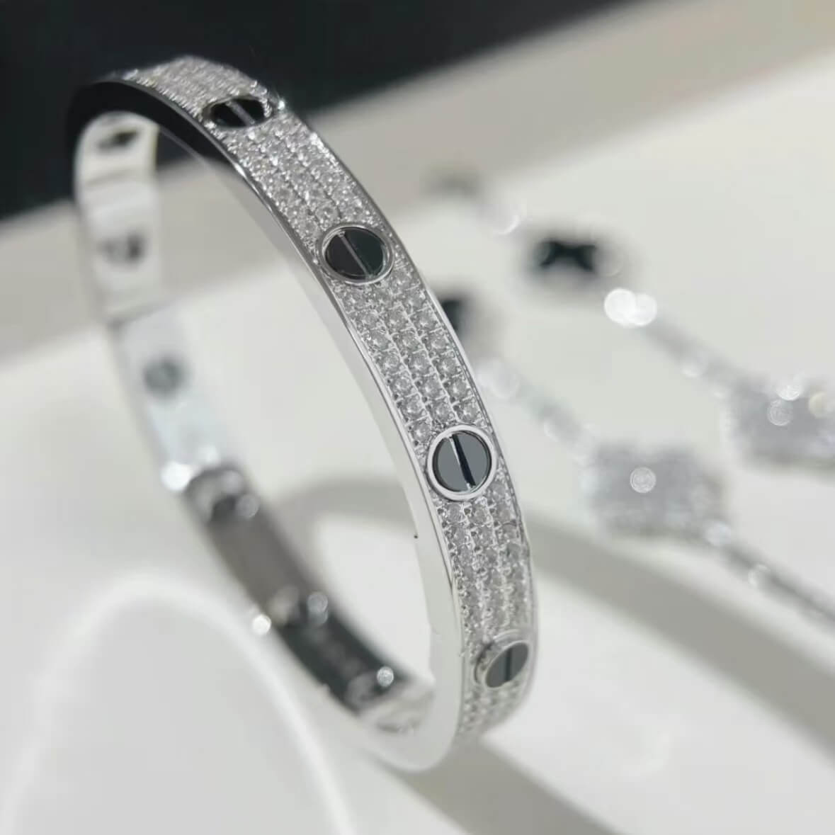 Black Studded Diamond Bracelet