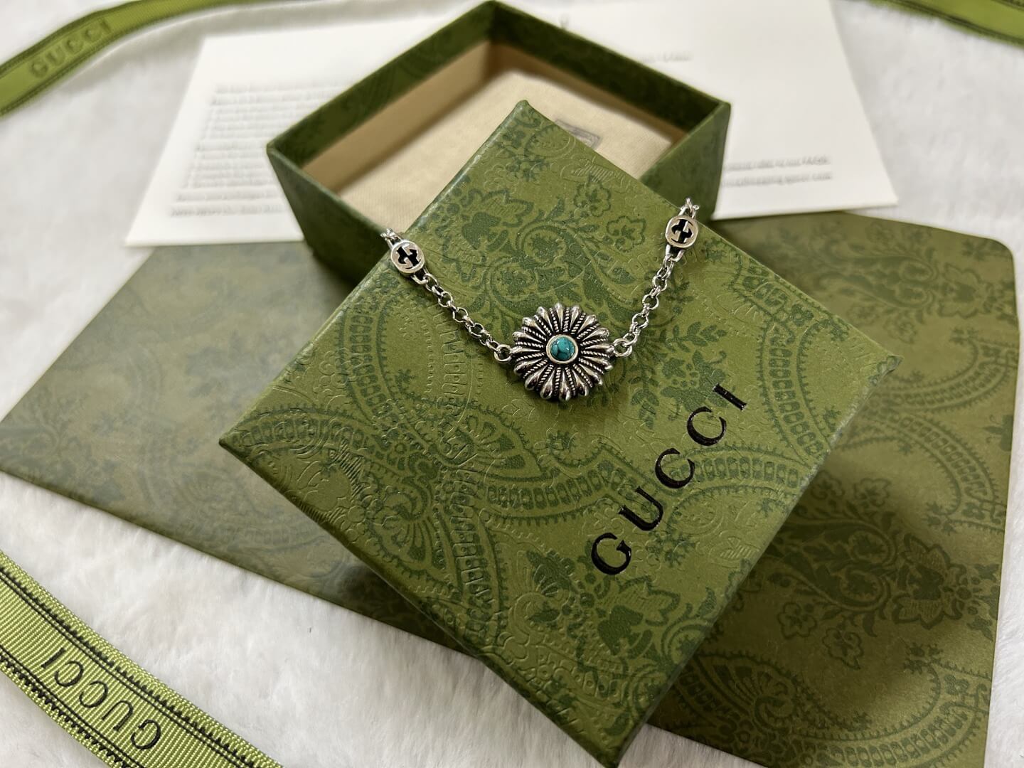 Vintage Turquoise Sunflower Bracelet