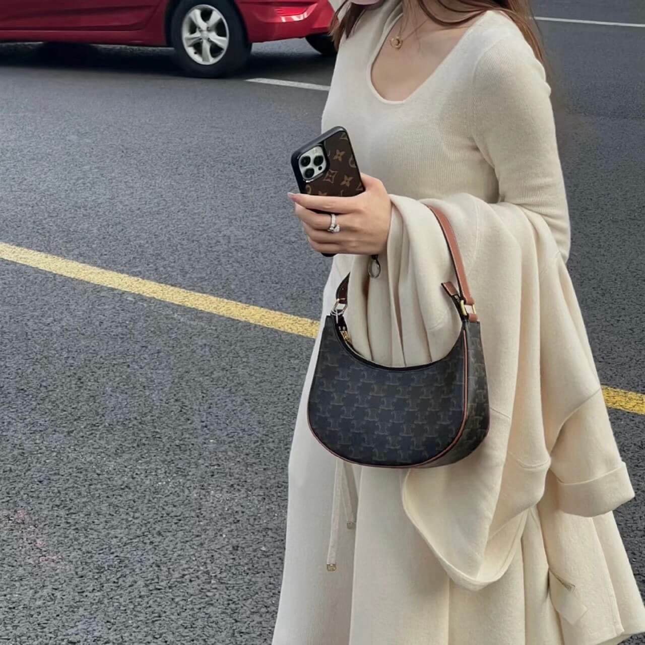 Sac hobo rétro classique à imprimé intégral