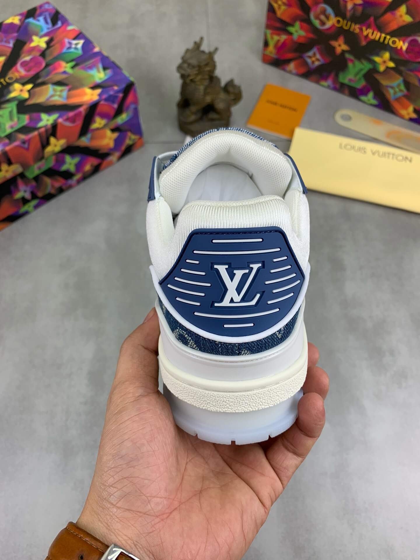 Blue Classic Jacquard Sneakers