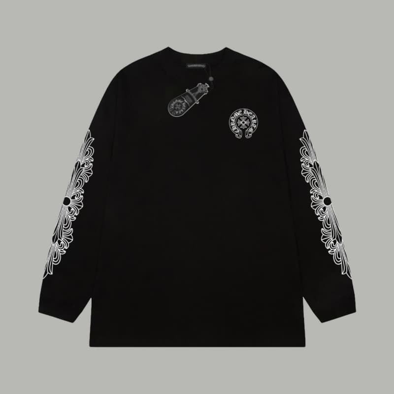 Classic Sanskrit Print Cotton Long Sleeve Shirt