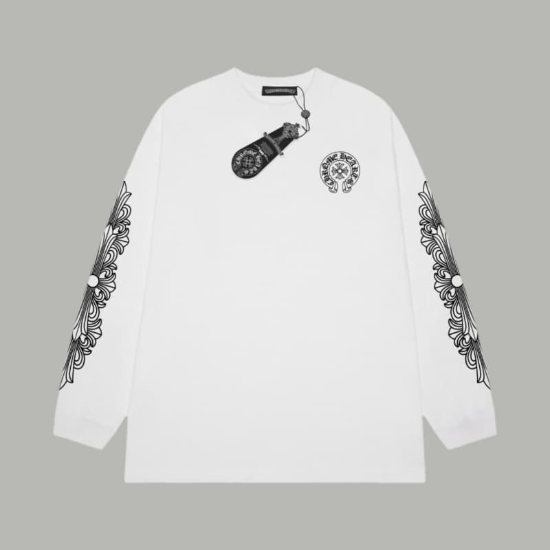 Classic Sanskrit Print Cotton Long Sleeve Shirt