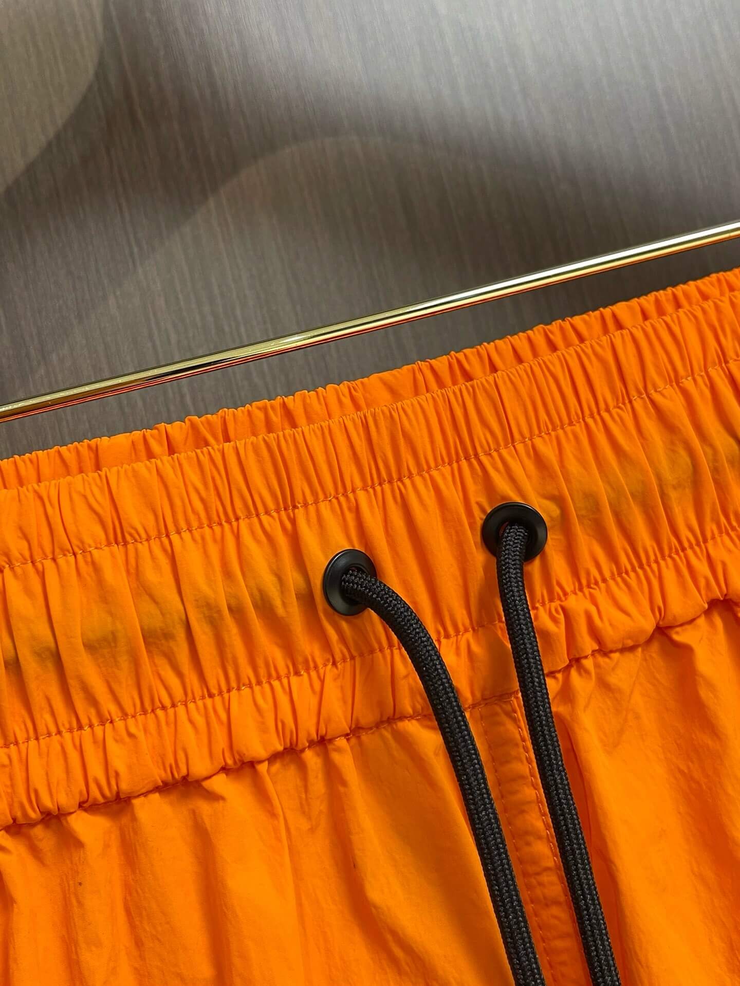 Orange Patchwork Swim Trunks