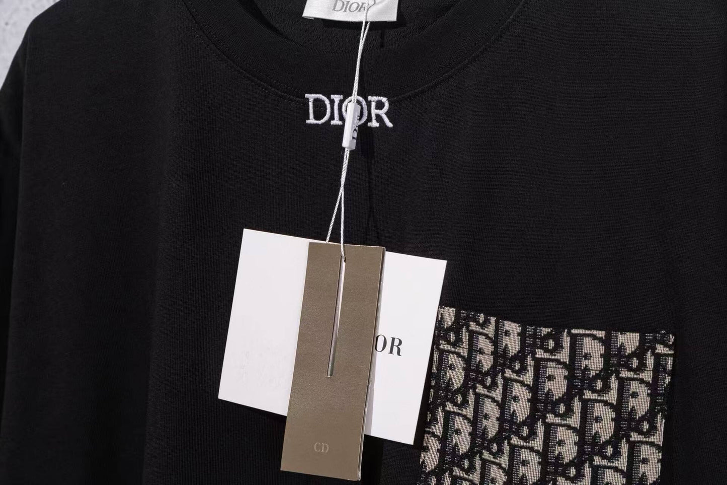 Pocket All-Over Embroidered T-Shirt