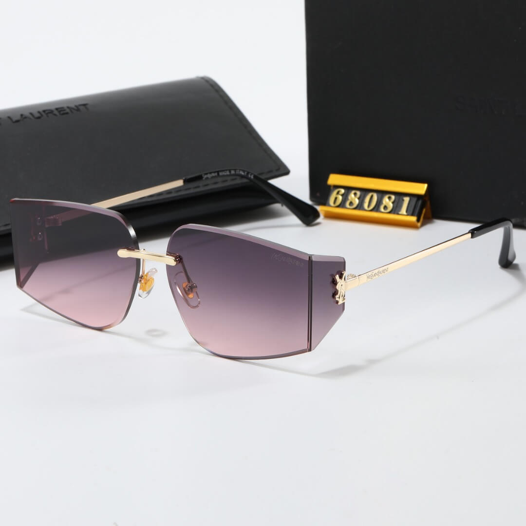 Lunettes de soleil modernes sans monture de forme irrégulière