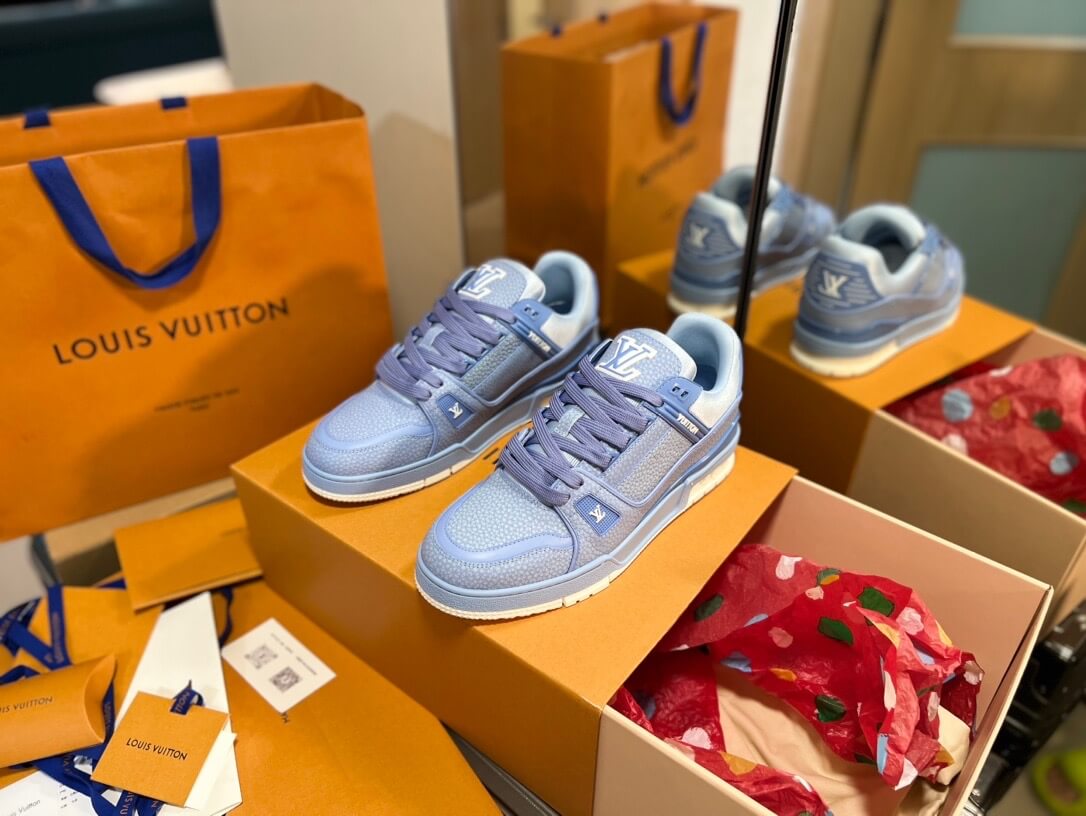 Blue Leather Sport Sneaker