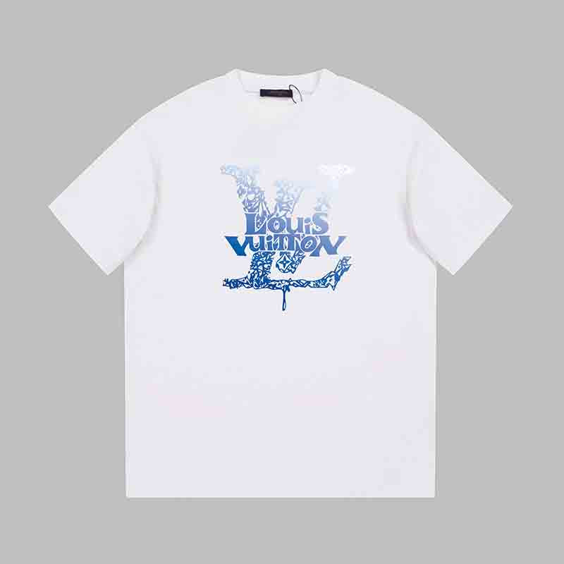 Blaues T-Shirt mit seltsamem Aufdruck