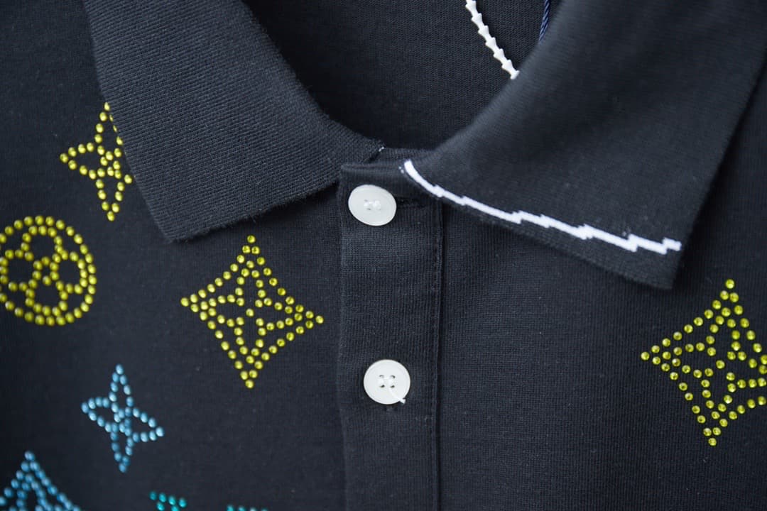 2025 New All-over Crystal Rhinestone Polo Shirt