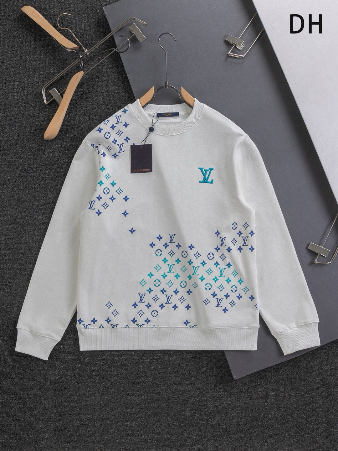 Blue Embroidered Sweatshirt