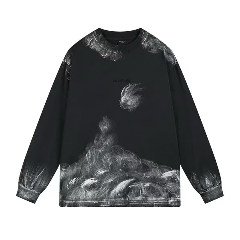 Vintage Letter Embroidery Graffiti Long Sleeve