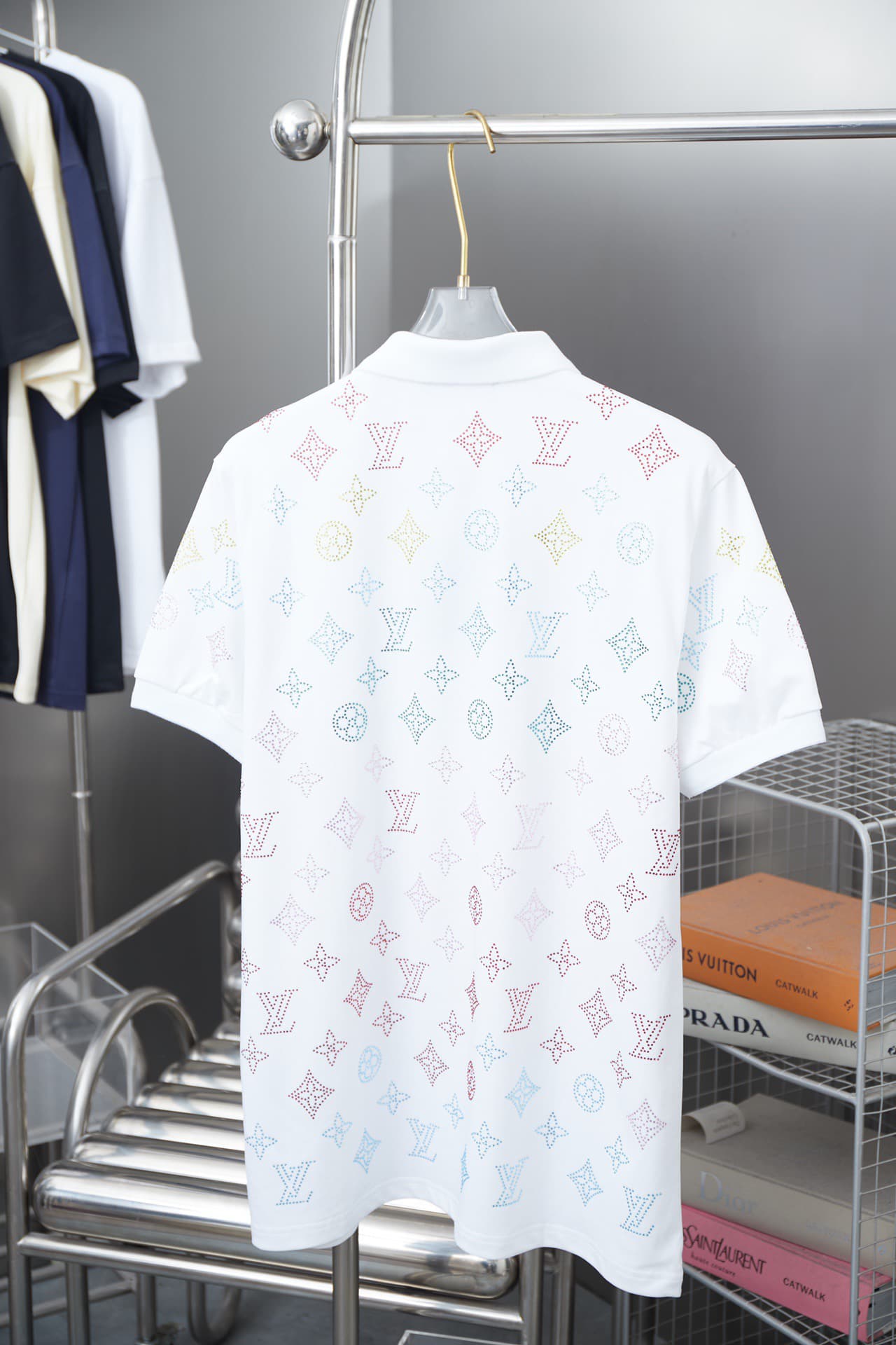 2025 New All-over Crystal Rhinestone Polo Shirt