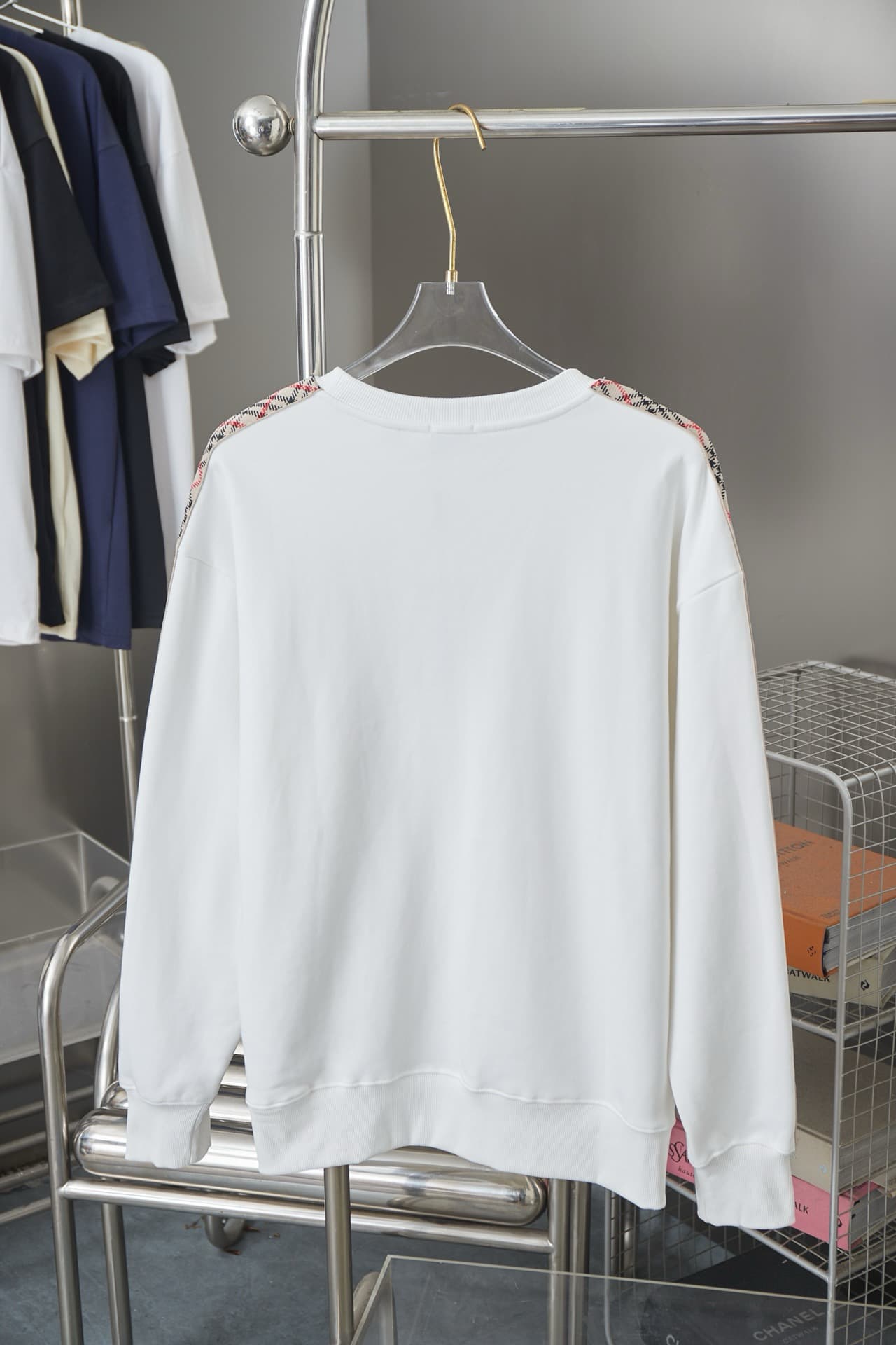 Plaid Ribbon Embroidered War Horse Sweatshirt