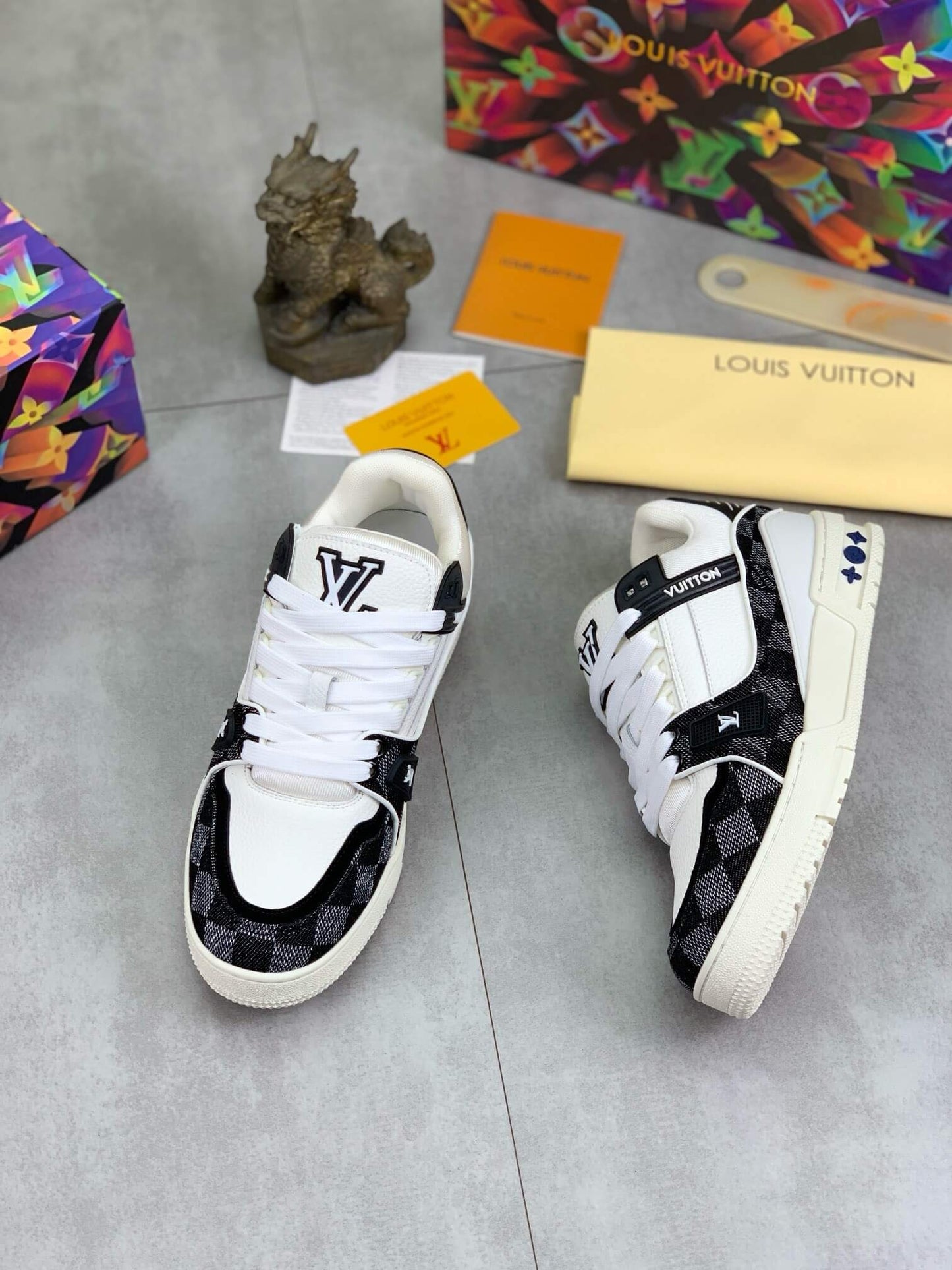 Black & White Plaid Sneakers