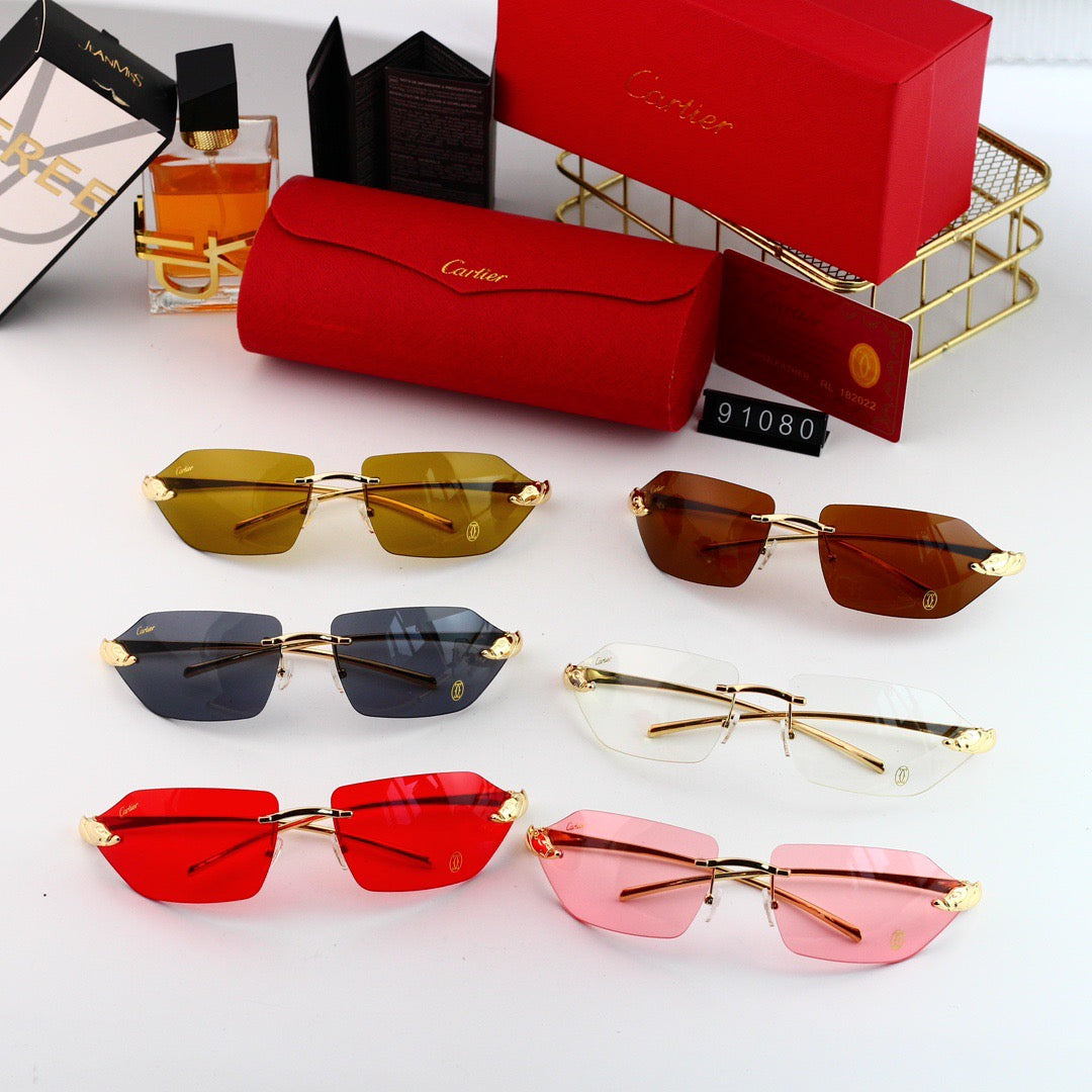 Lunettes de soleil en forme d'arc sans monture en métal