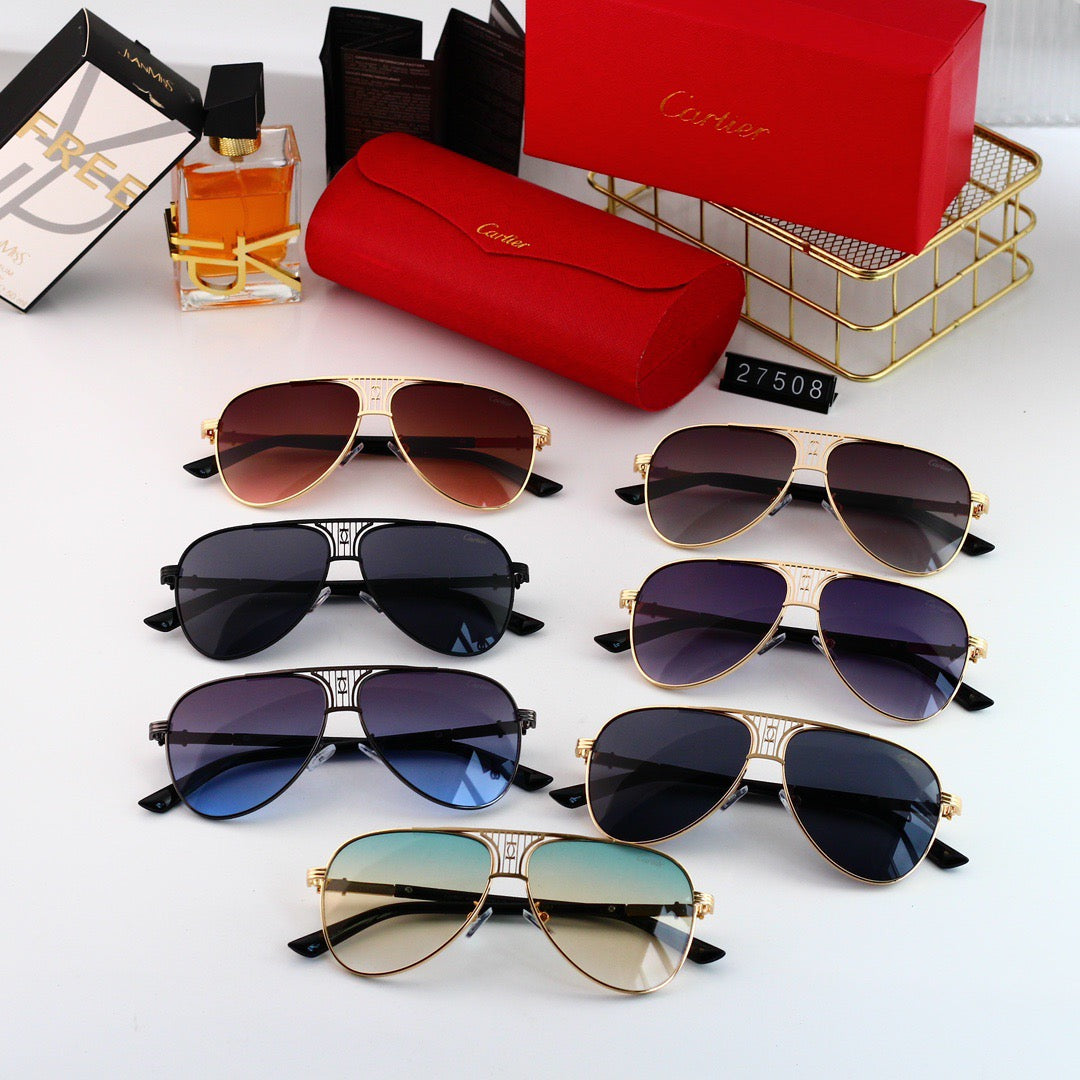 Lunettes de soleil aviateur classiques à monture métallique