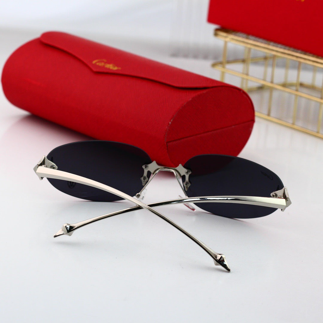 Lunettes de soleil modernes sans monture en forme d'œuf
