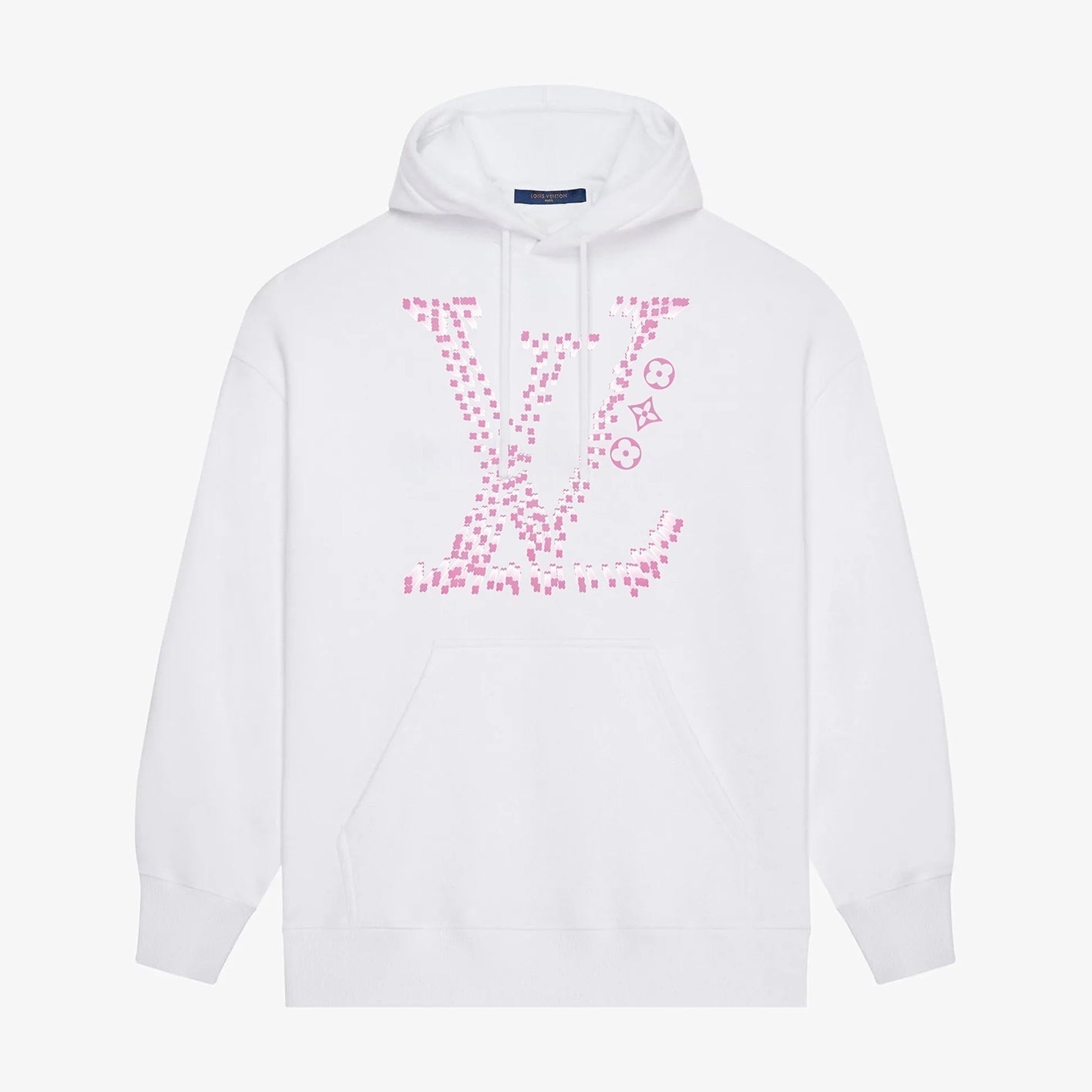 Sweat à capuche rose classique imprimé lettres