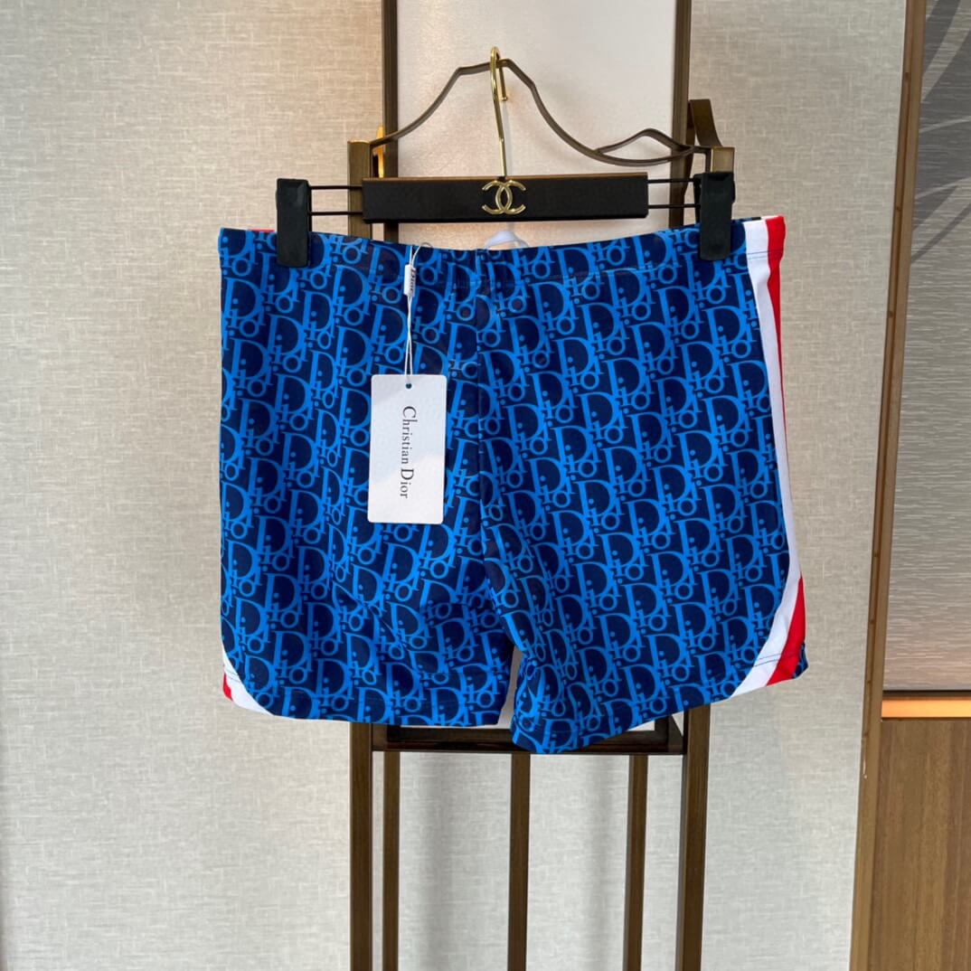Blue All-Over Print Swim Trunks