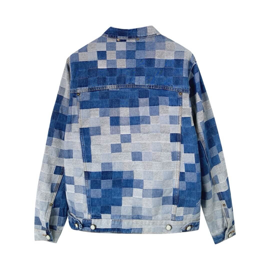 Nouveau costume en jean à carreaux