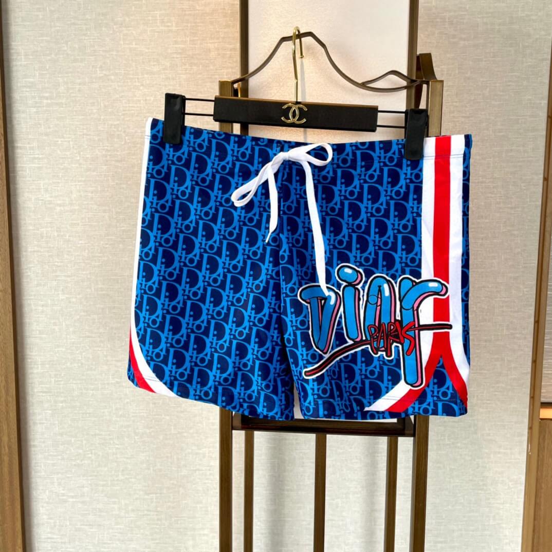 Blue All-Over Print Swim Trunks