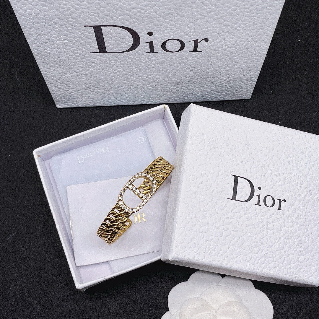 Diamond Design Open Bangle