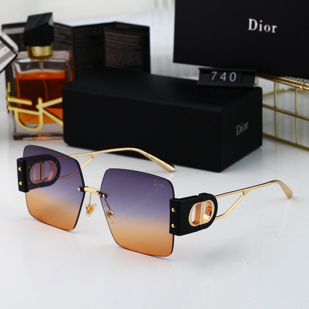 Lunettes de soleil patchwork tendance sans monture