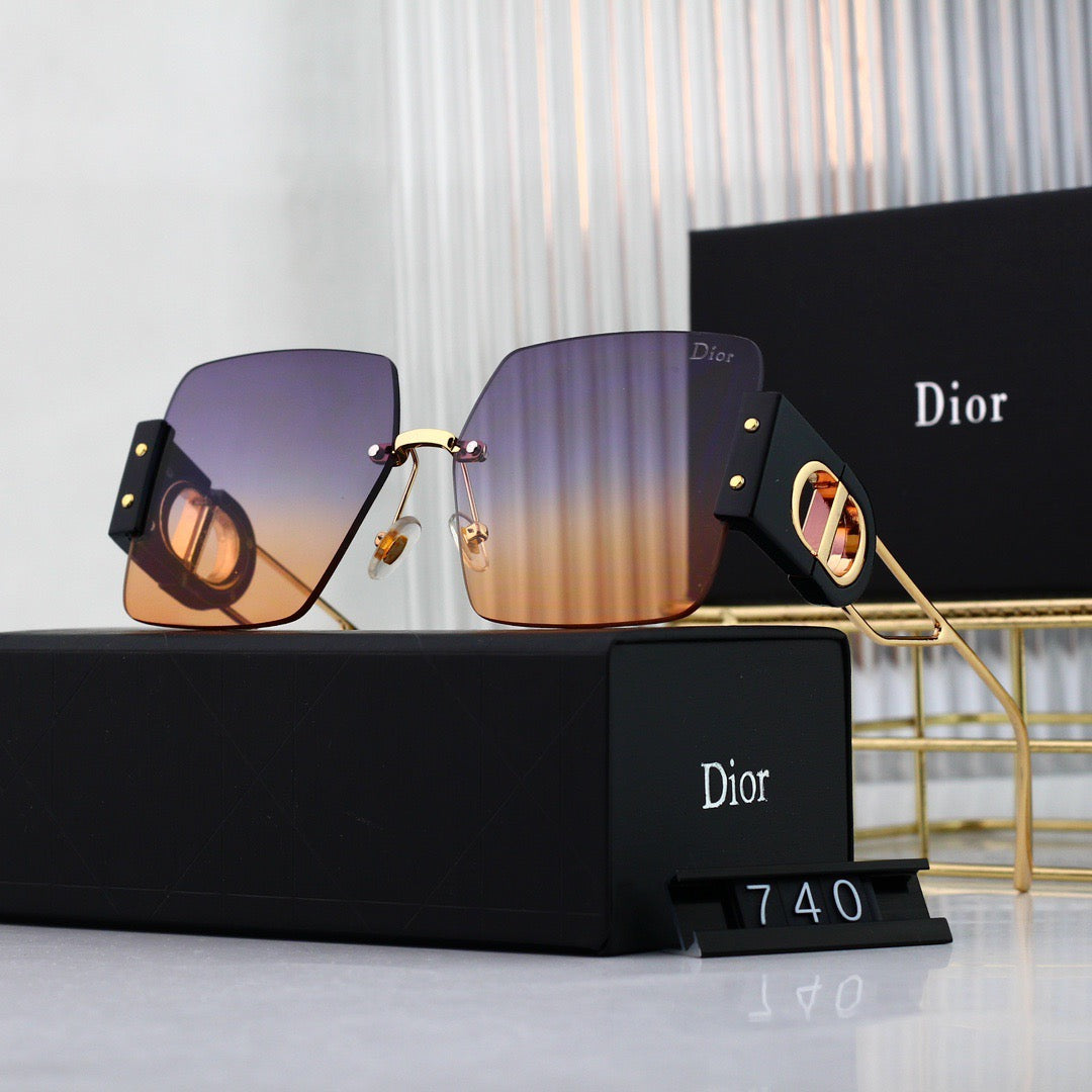 Lunettes de soleil patchwork tendance sans monture