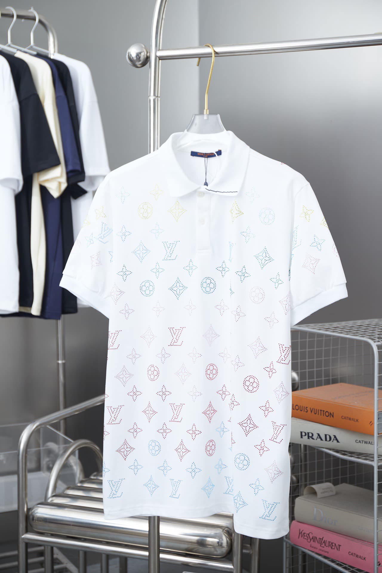 2025 New All-over Crystal Rhinestone Polo Shirt
