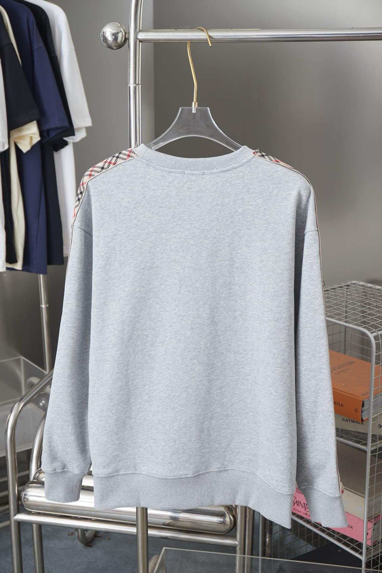 Plaid Ribbon Embroidered War Horse Sweatshirt