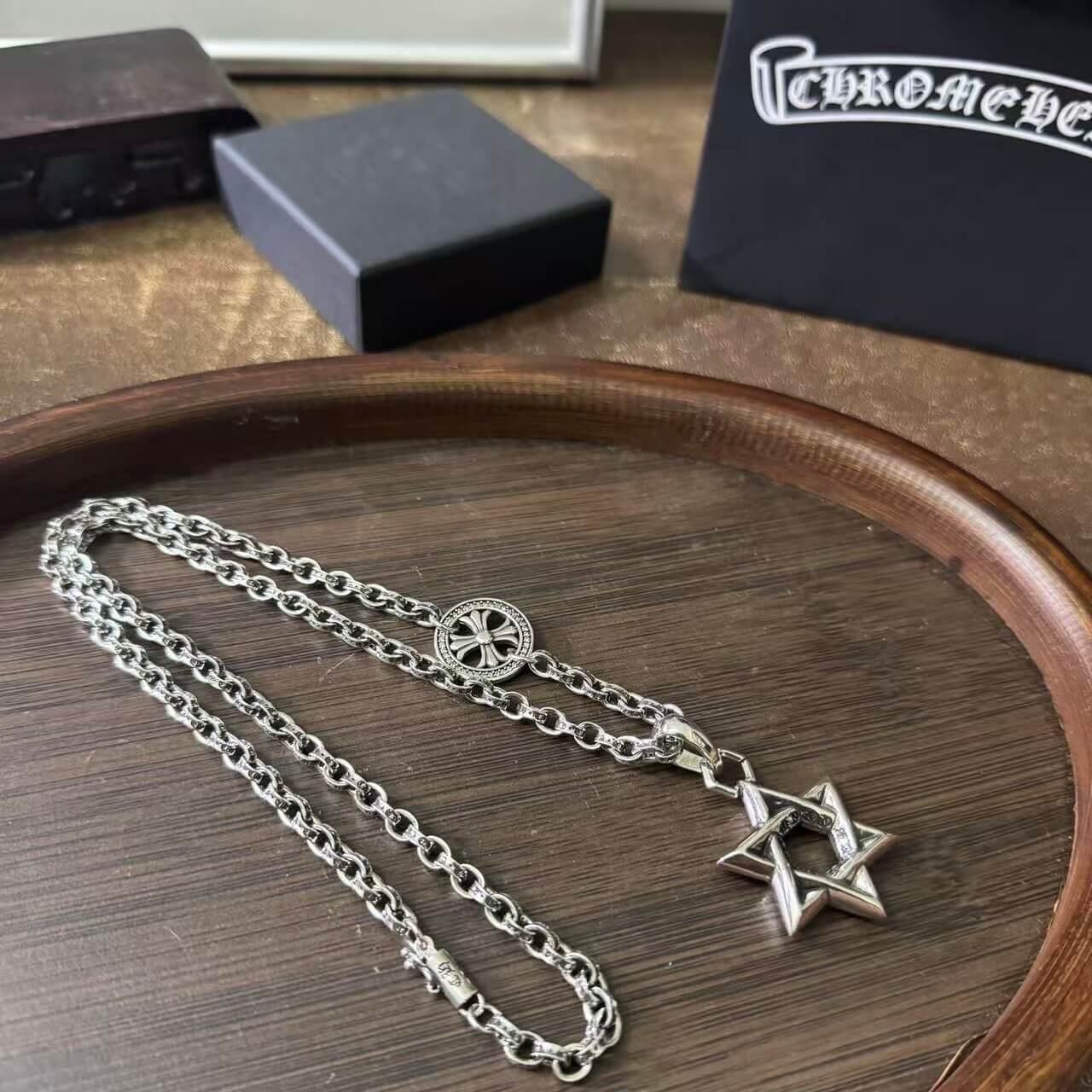 Street Style Hexagram Design Necklace