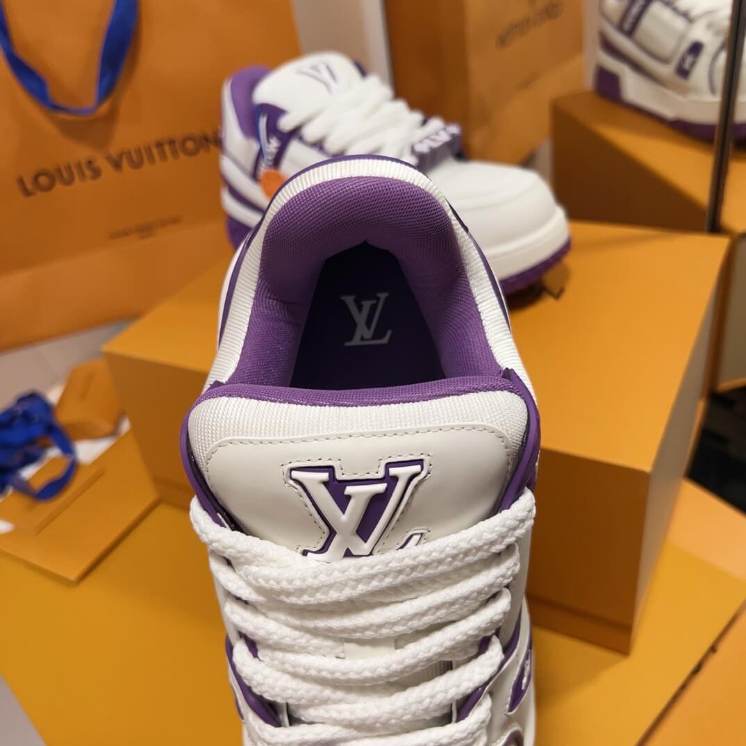 Trendy Purple Leather Sneakers