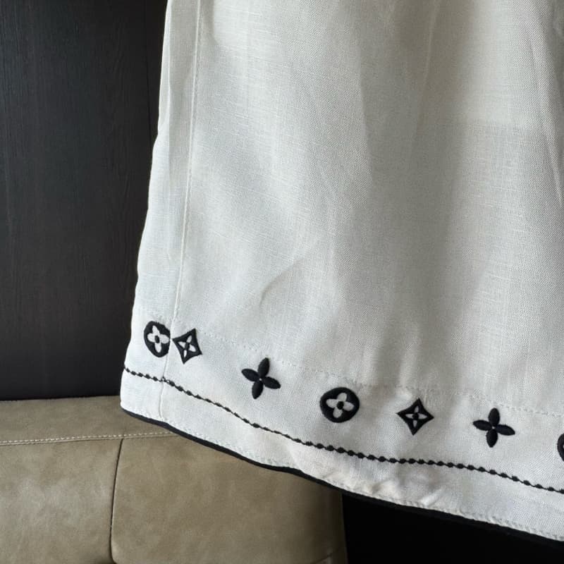 3D Letter Embroidery White T-Shirt & Shorts Set