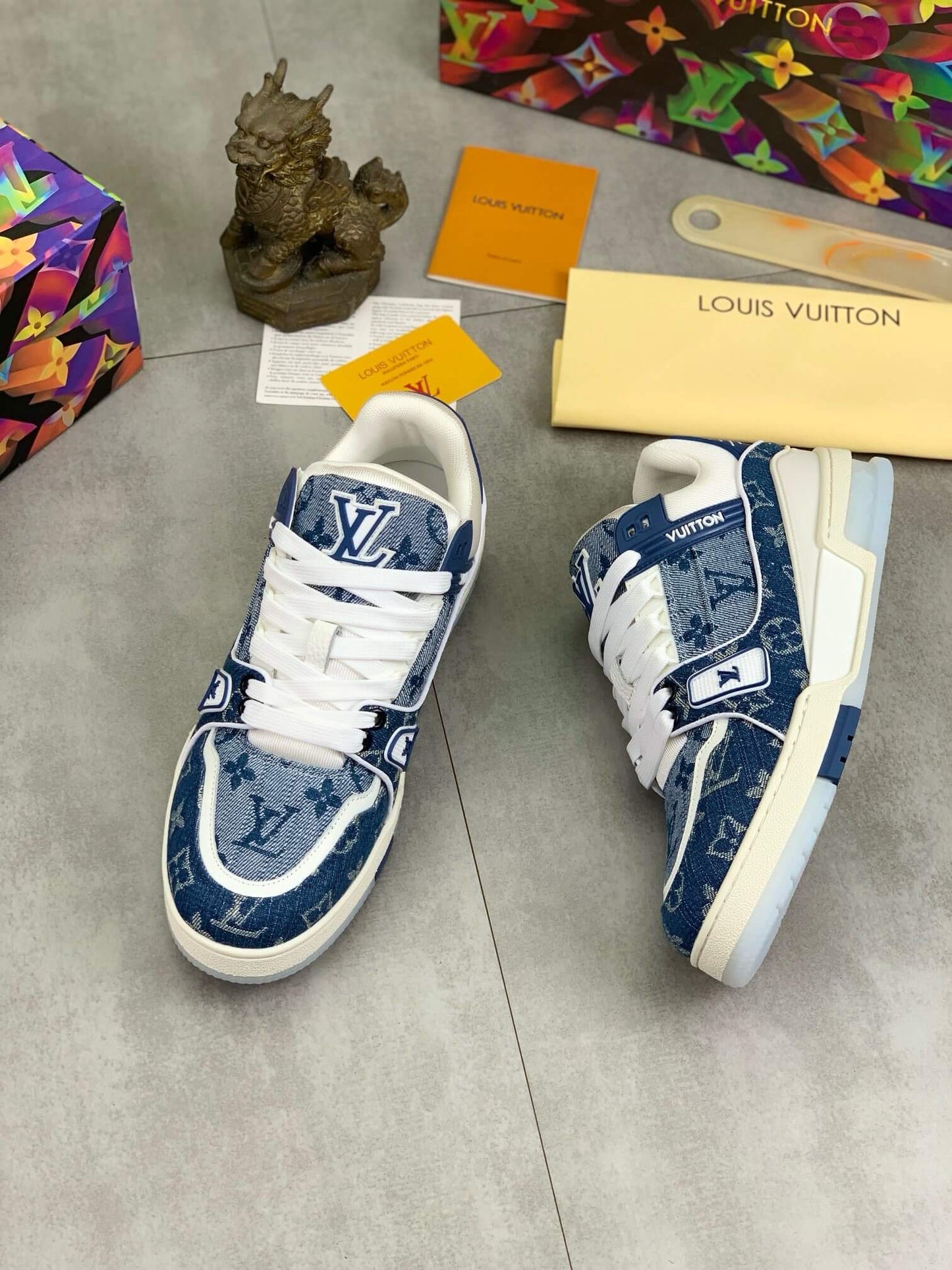 Blue Classic Jacquard Sneakers