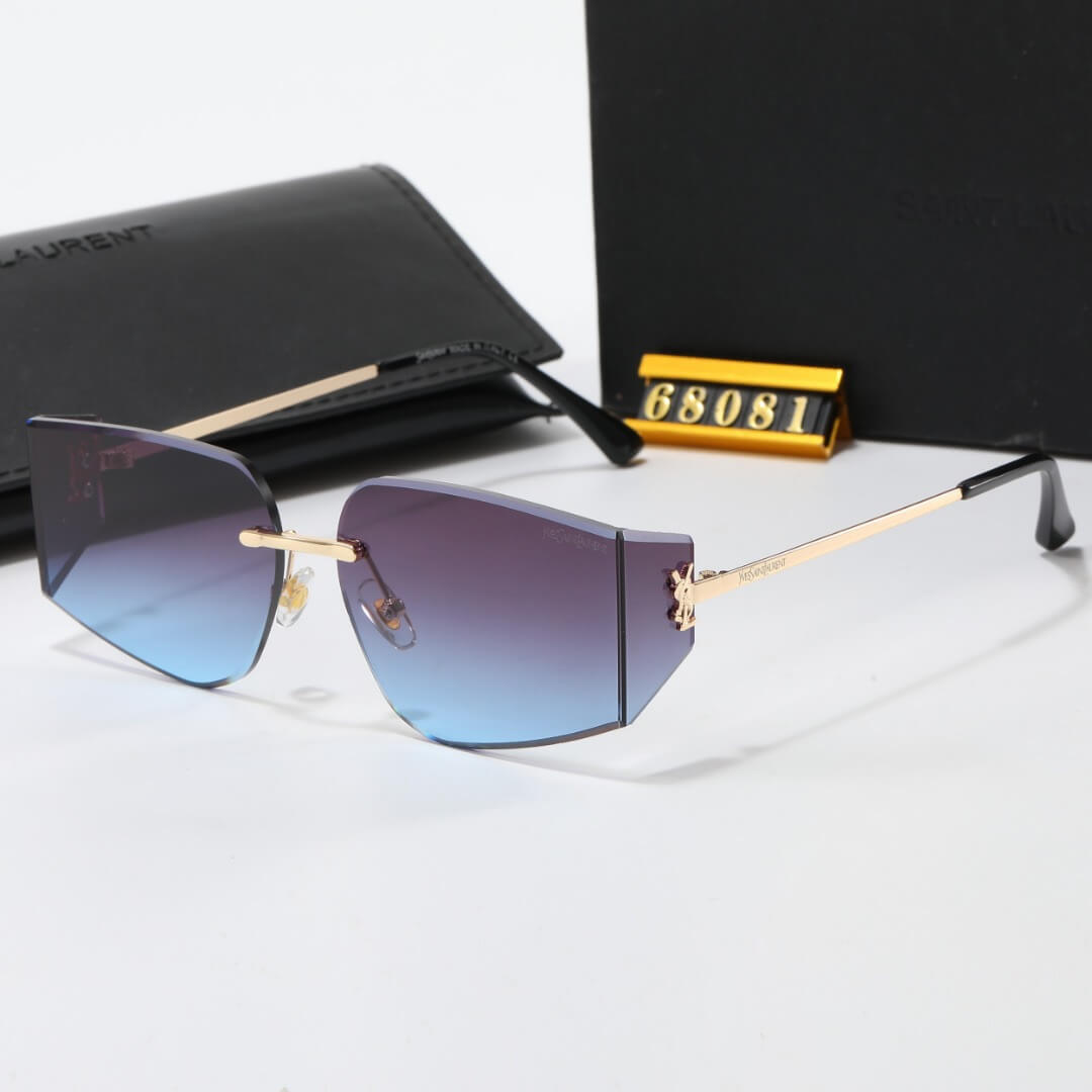 Lunettes de soleil modernes sans monture de forme irrégulière